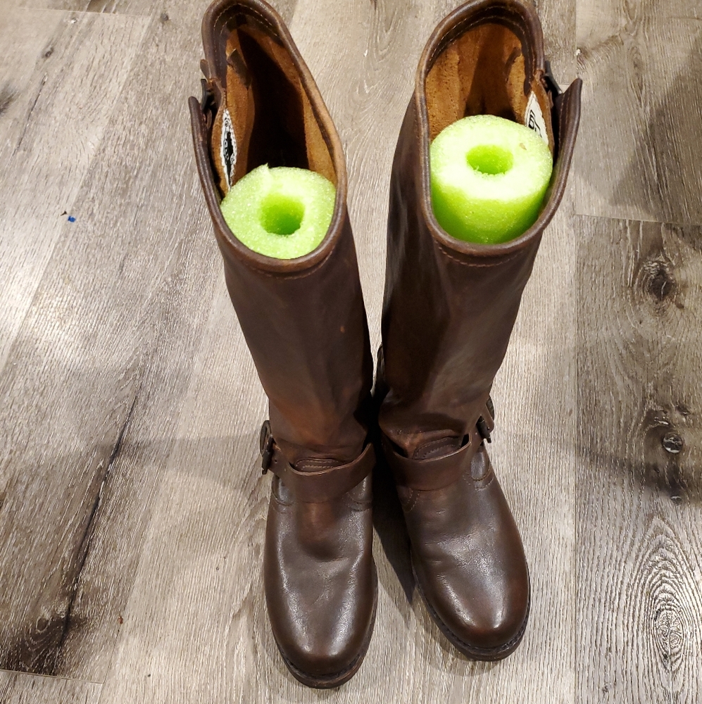 Frye Dark Brown Leather Boots,  Size 8